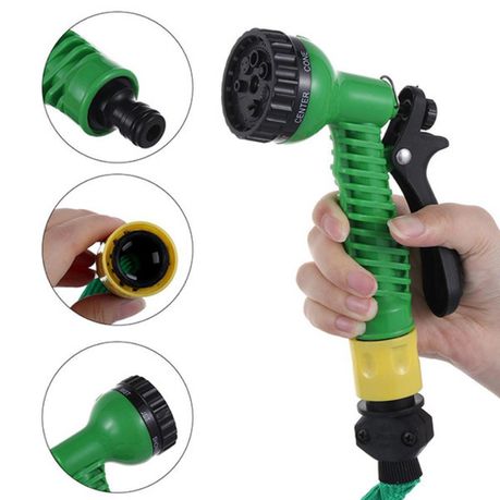 50 ft Flat Hose and Spray Nozzle with Reel Easy Wind Reel 7
