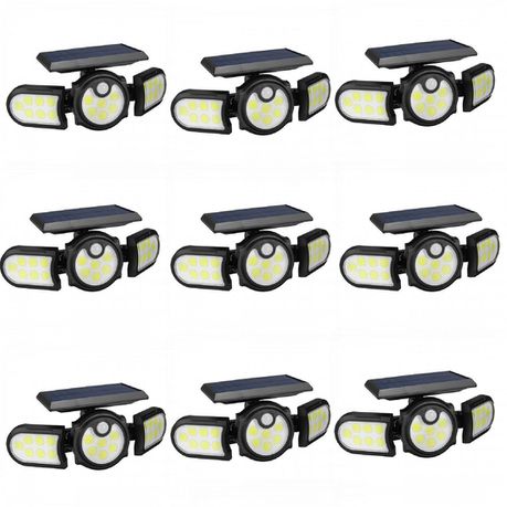 40W Solar Wall Light Three Head Induction Motion Sensor Light (9Piece)